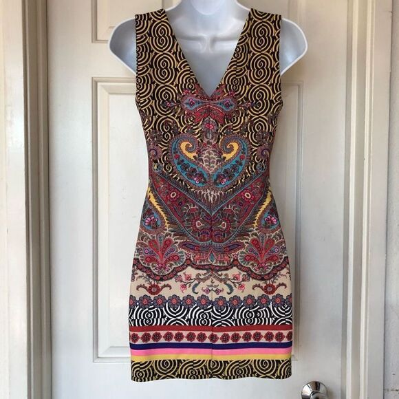 NWOT Bebe Paisley Deja Vu Dress - Picture 4 of 15